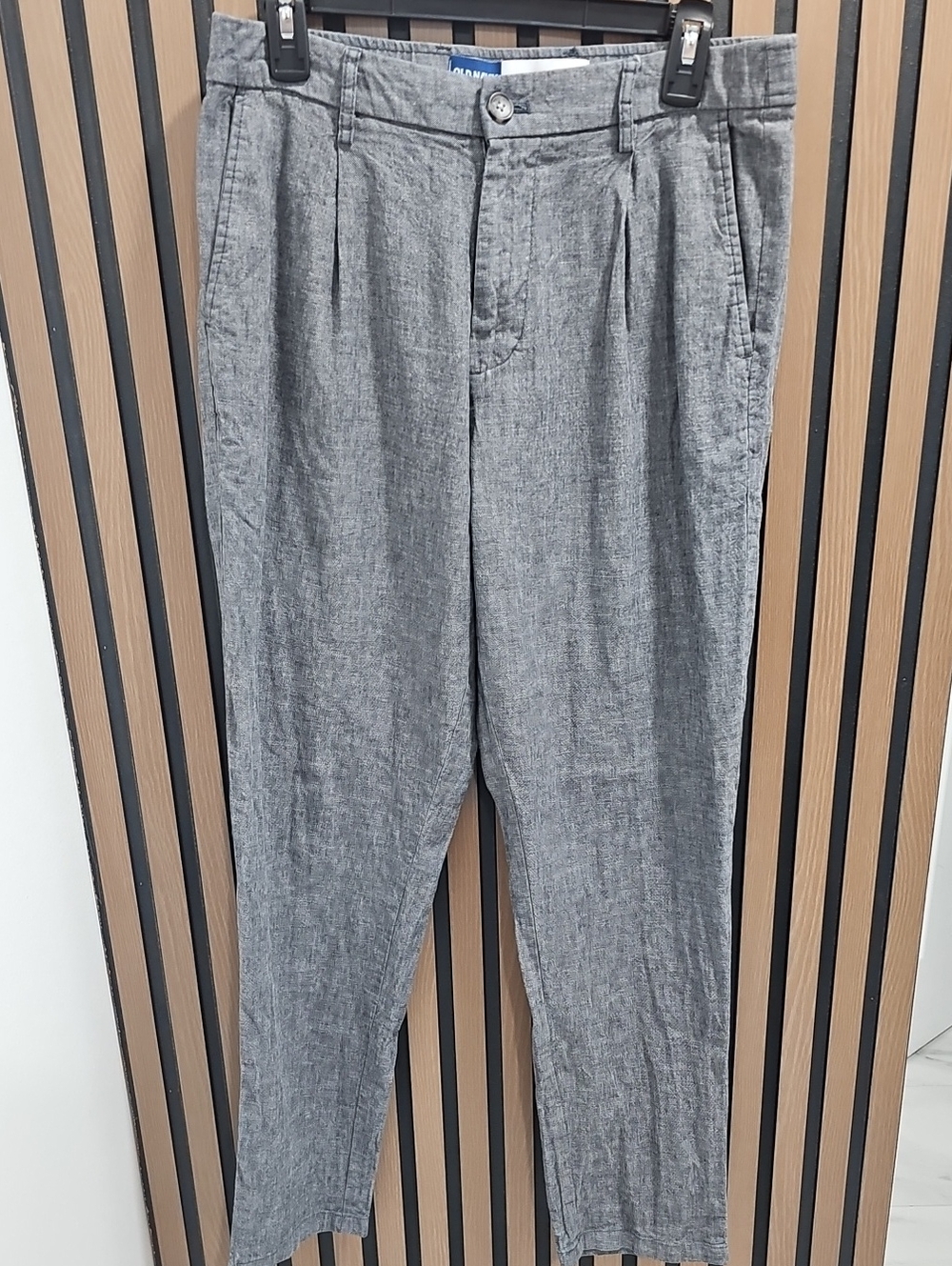 Old Navy Womens Loose Taper Linen Blend Gray Pants Size M